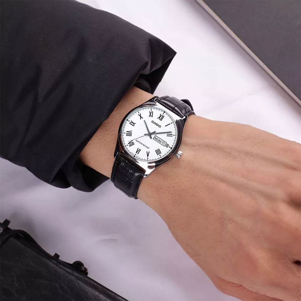 Reloj Casio MTP-V006L-7BU Hombre Cuero Negro