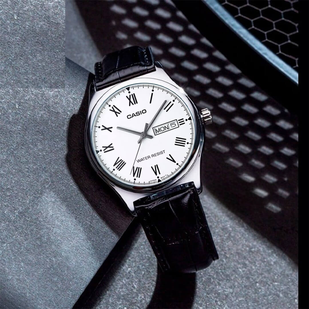 Reloj Casio MTP-V006L-7BU Hombre Cuero Negro