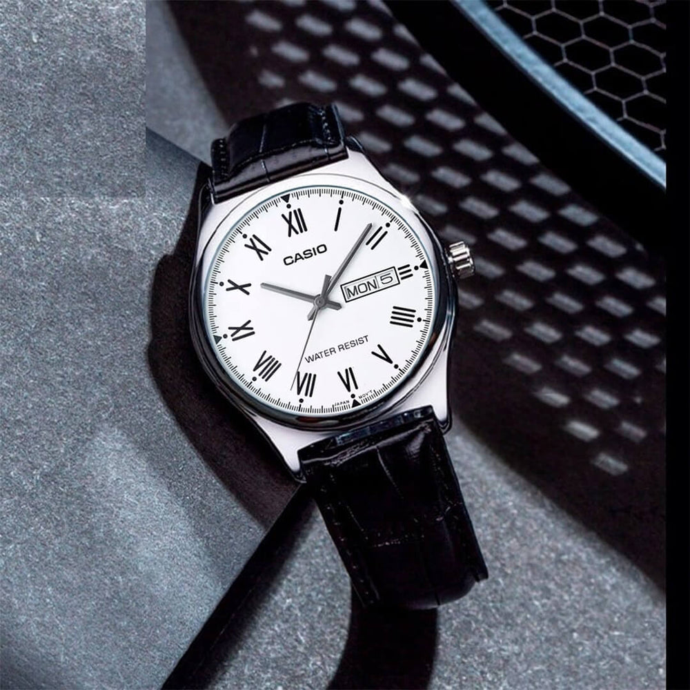 Reloj Casio MTP-V006L-7BU Hombre Cuero Negro