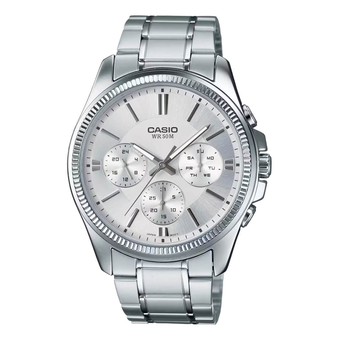 Reloj Casio MTP-1375D-7AV Hombre Acero Plateado | CAS-141