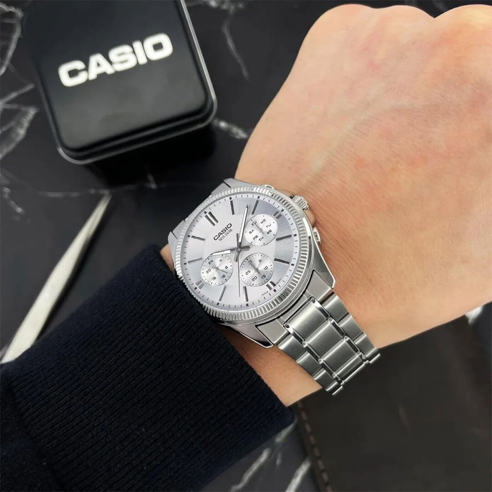 Reloj Casio MTP-1375D-7AV Hombre Acero Plateado