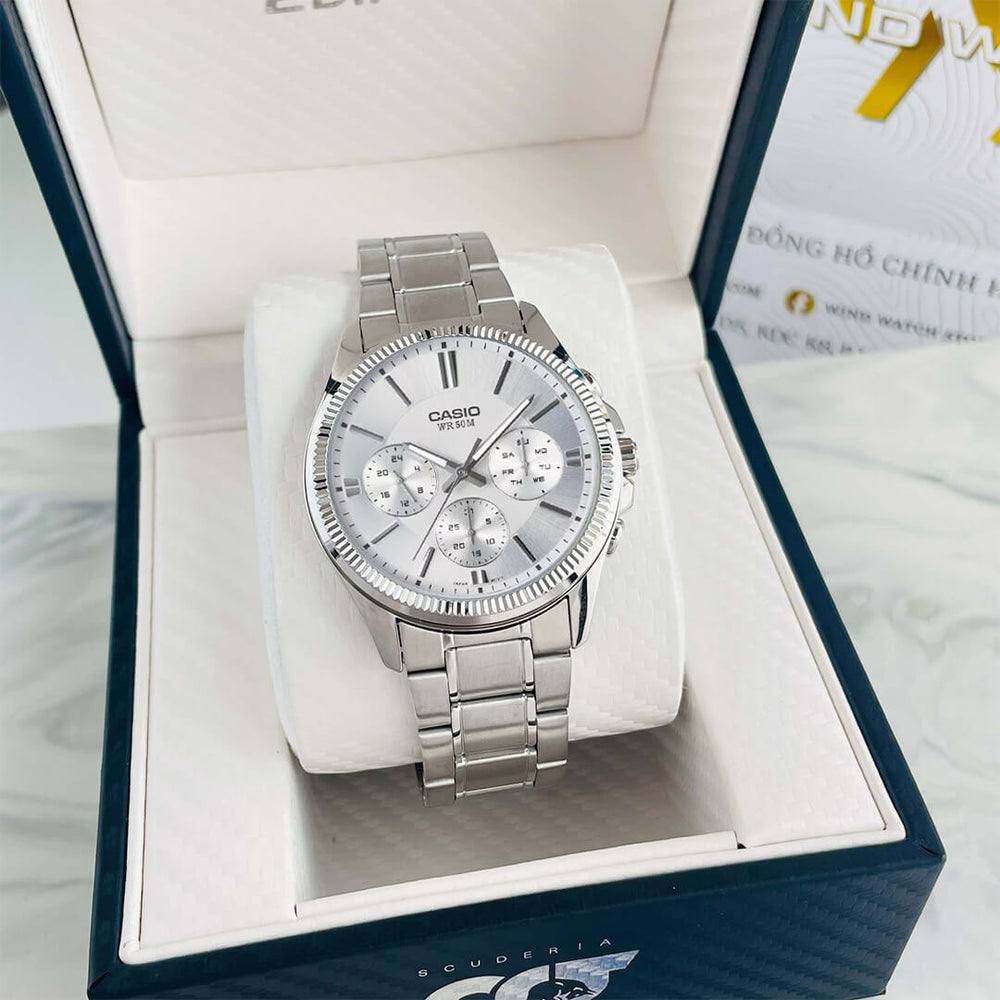 Reloj Casio MTP-1375D-7AV Hombre Acero Plateado