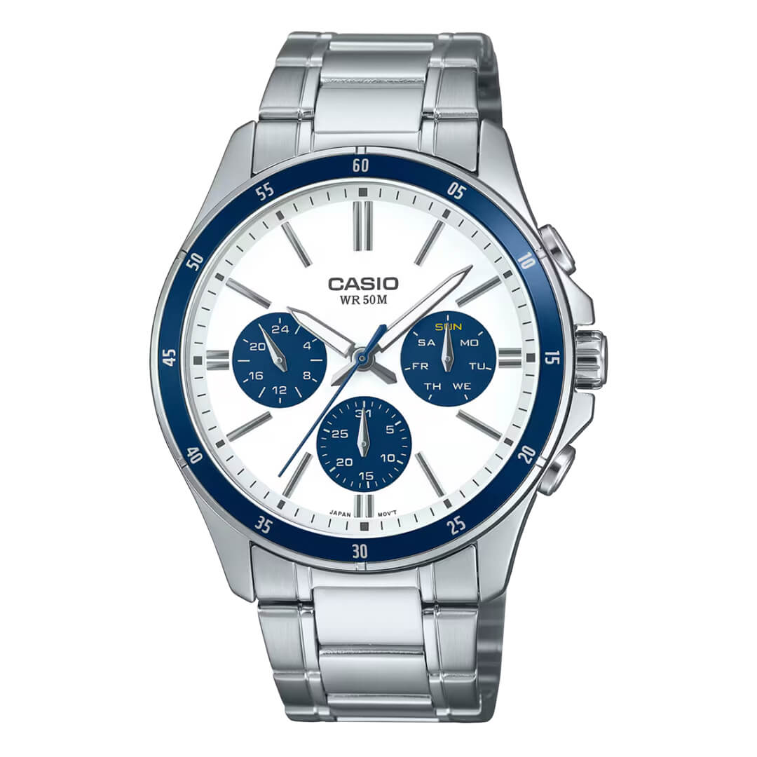 Reloj Casio MTP-1374D-7A2 Hombre Acero Plateado