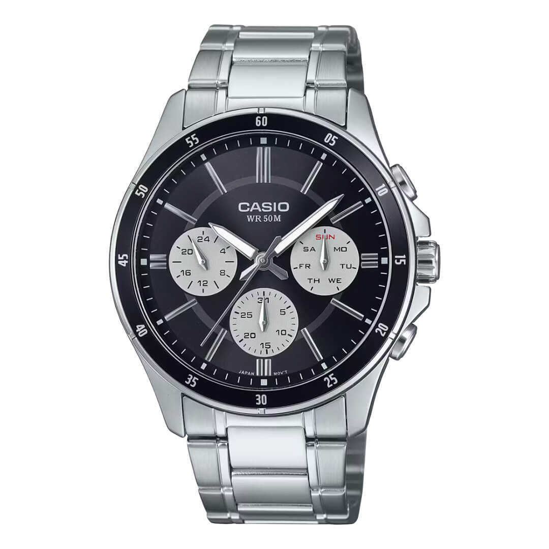 Reloj Casio MTP-1374D-1A3 Hombre Acero Plateado | CAS-143