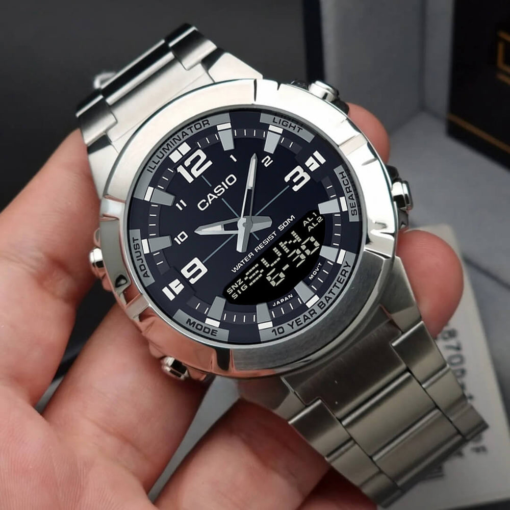 Reloj Casio AMW-870D-1AVDF Hombre Acero Plateado