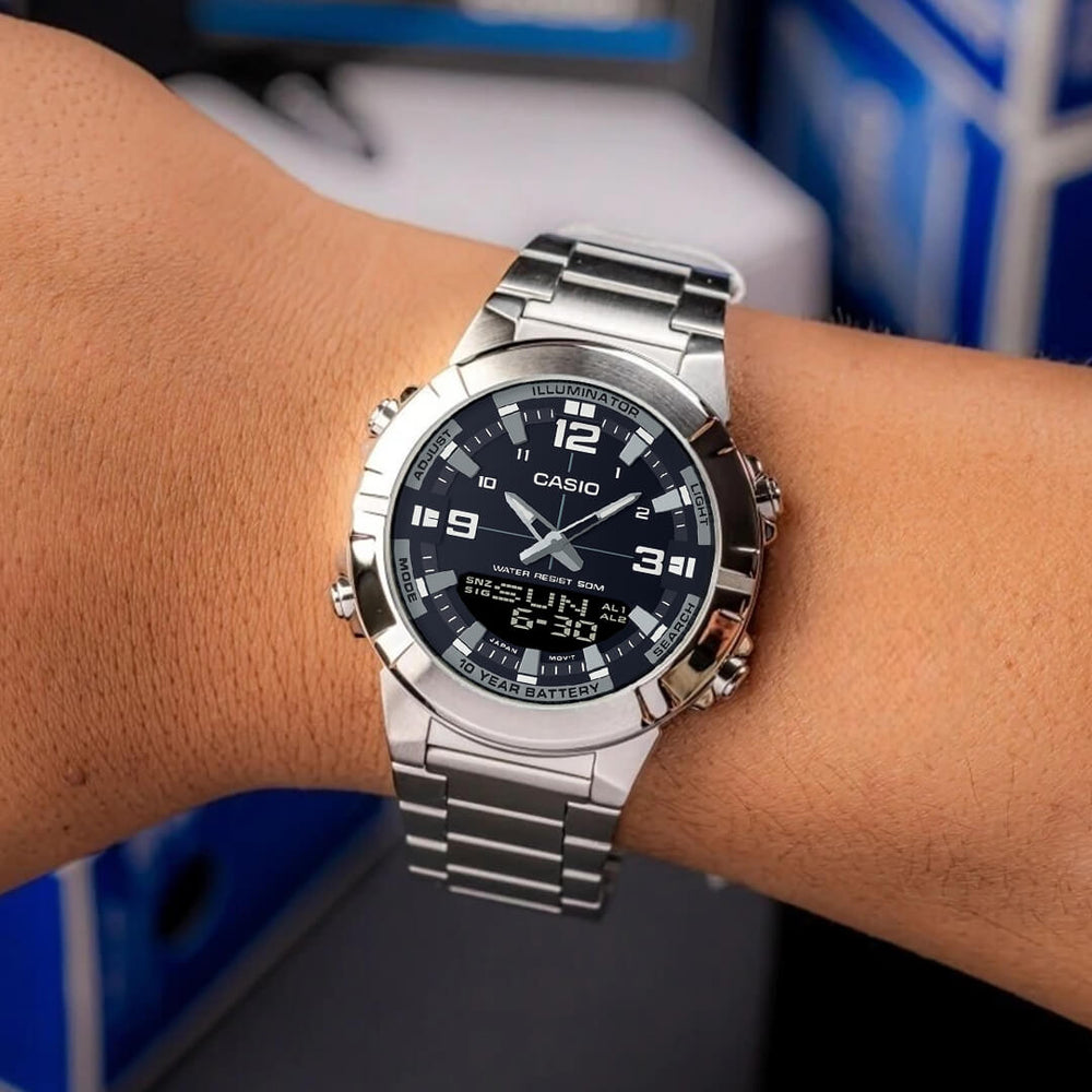 Reloj Casio AMW-870D-1AVDF Hombre Acero Plateado