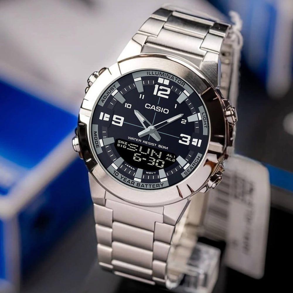 Reloj Casio AMW-870D-1AVDF Hombre Acero Plateado