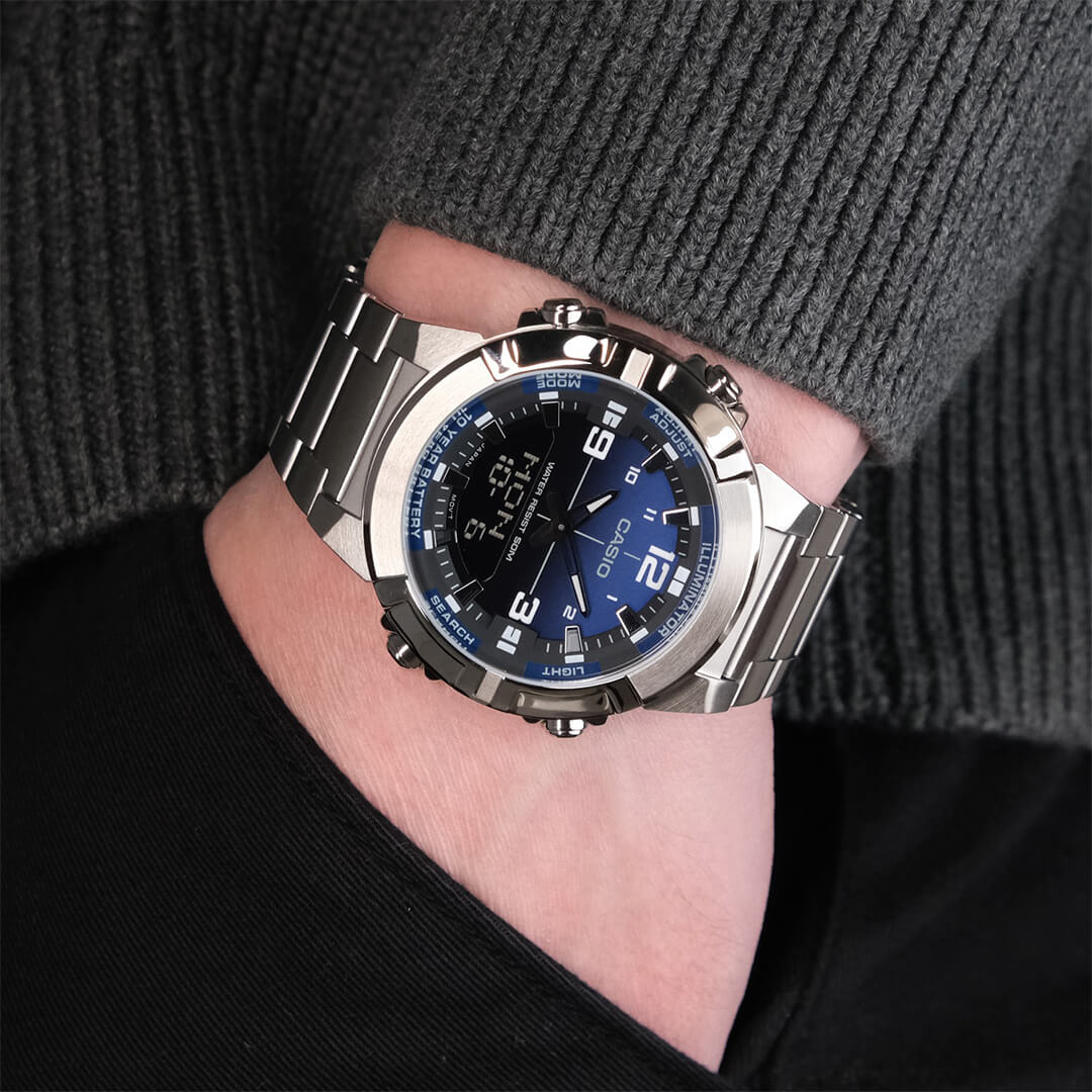 Reloj Casio AMW-870DA-2A1V Hombre Acero Plateado | CAS-155