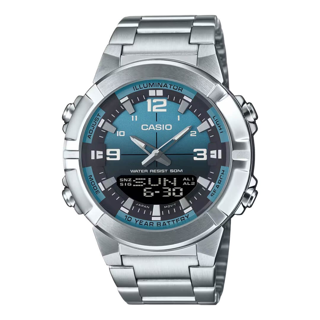Reloj Casio AMW-870DA-2A2V Hombre Acero Plateado | CAS-156
