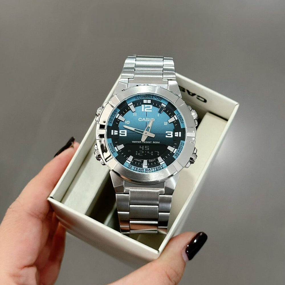 Reloj Casio AMW-870DA-2A2VDF Hombre Acero Plateado