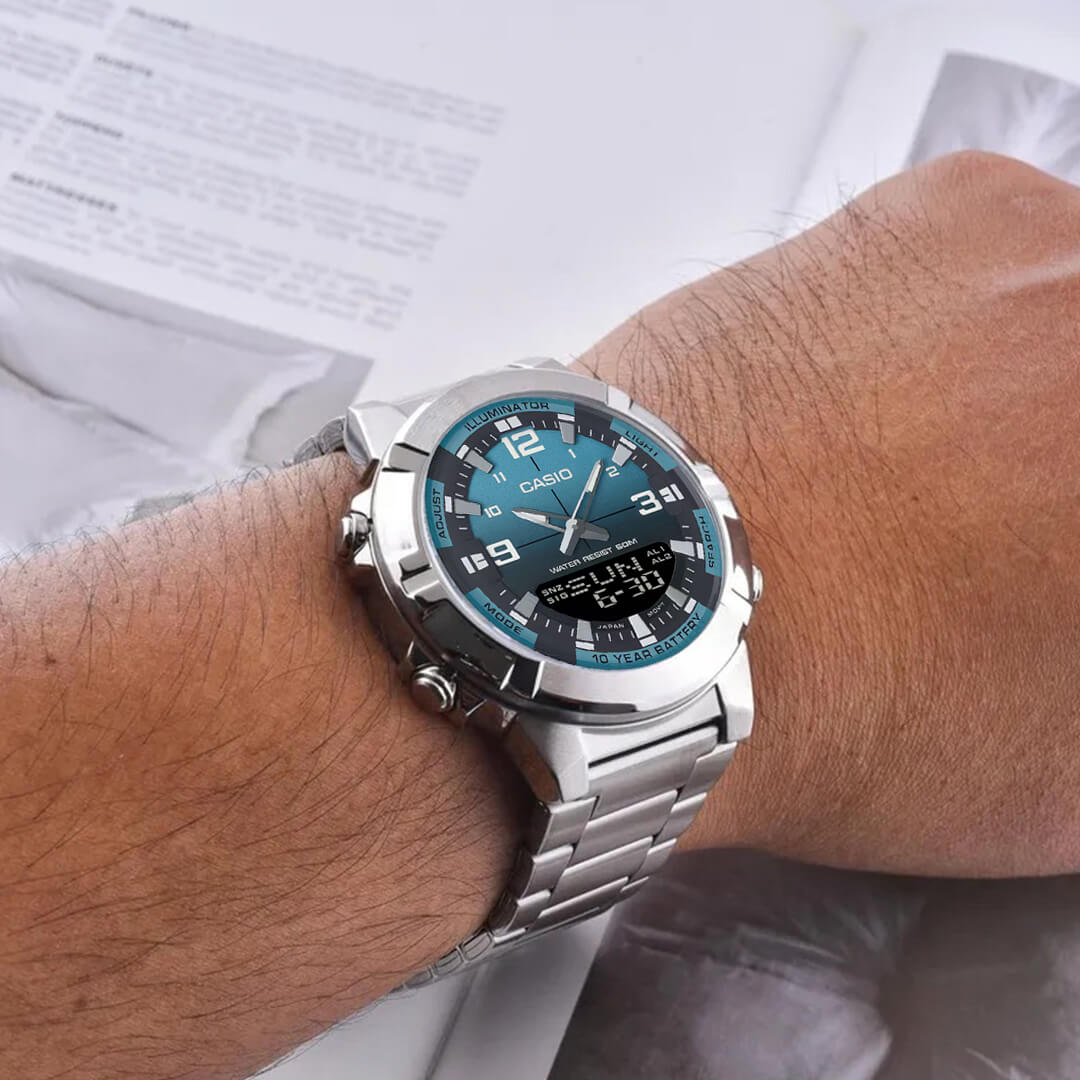 Reloj Casio AMW-870DA-2A2VDF Hombre Acero Plateado