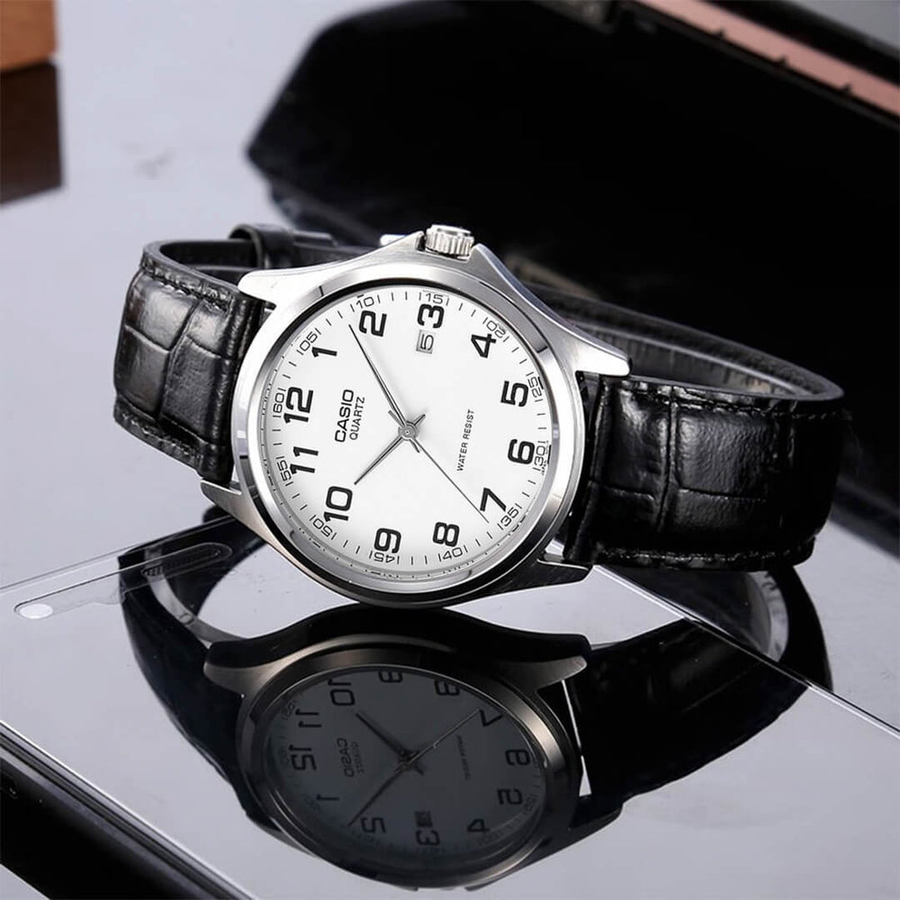 Reloj Casio MTP-1183E-7B Hombre Cuero Negro