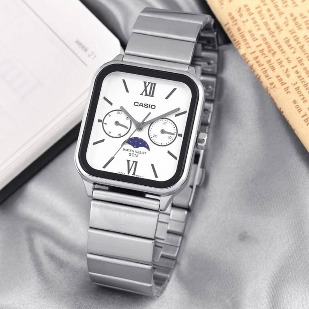 Reloj Casio MTP-M305D-7A2V Hombre Acero Plateado | CAS-160