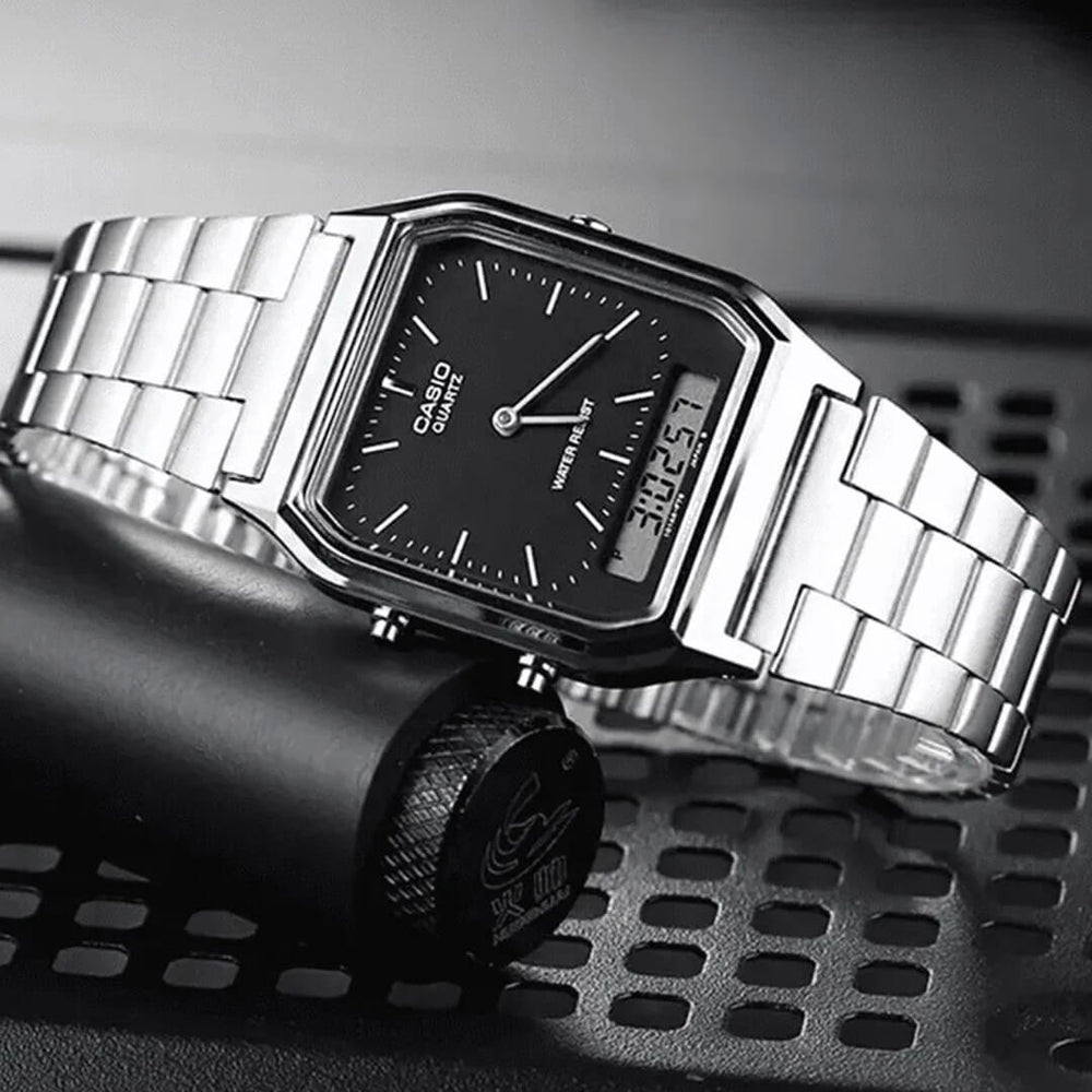 Reloj Casio AQ-230A-1D Hombre Acero Plateado
