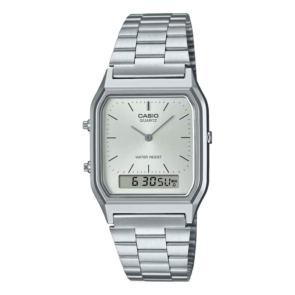 Reloj Casio AQ-230A-7AMQ Hombre Acero Plateado