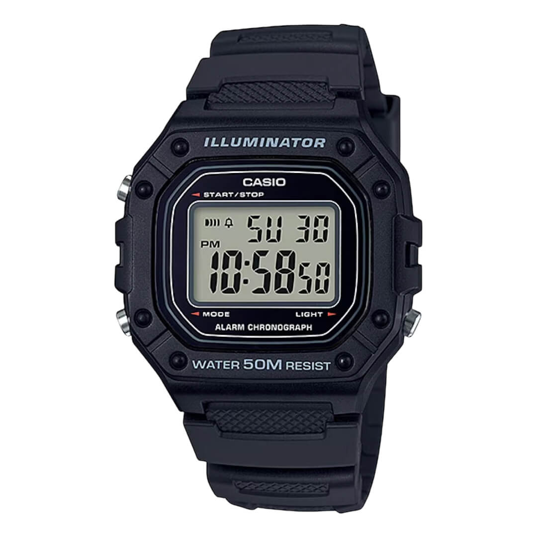 Reloj Casio W-218H-1A Hombre Resina Negro | CAS-164