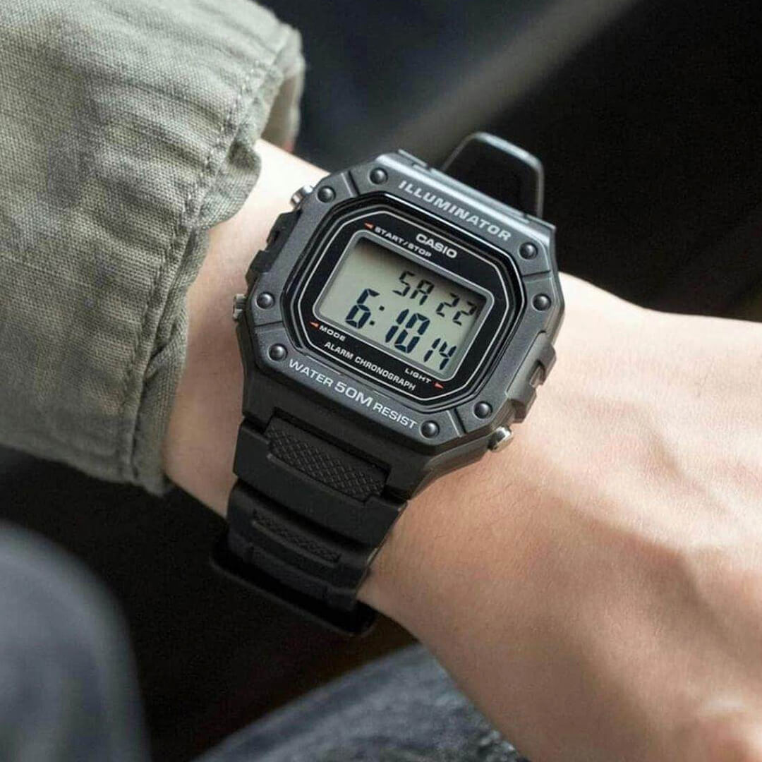 Reloj Casio W-218H-1A Hombre Resina Negro | CAS-164