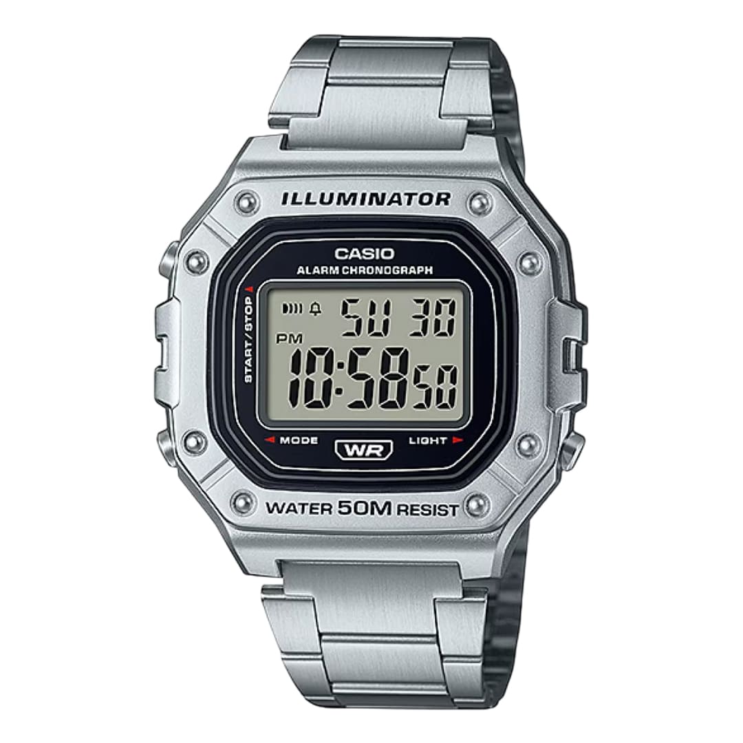 Reloj Casio W-218HD-1A Hombre Acero Plateado | CAS-167