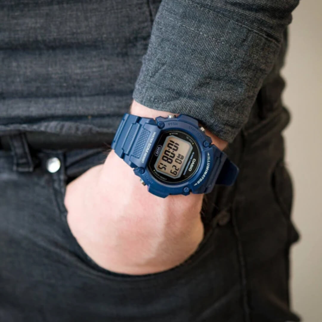 Reloj Casio W-219H-2A Hombre Resina Azul | CAS-170