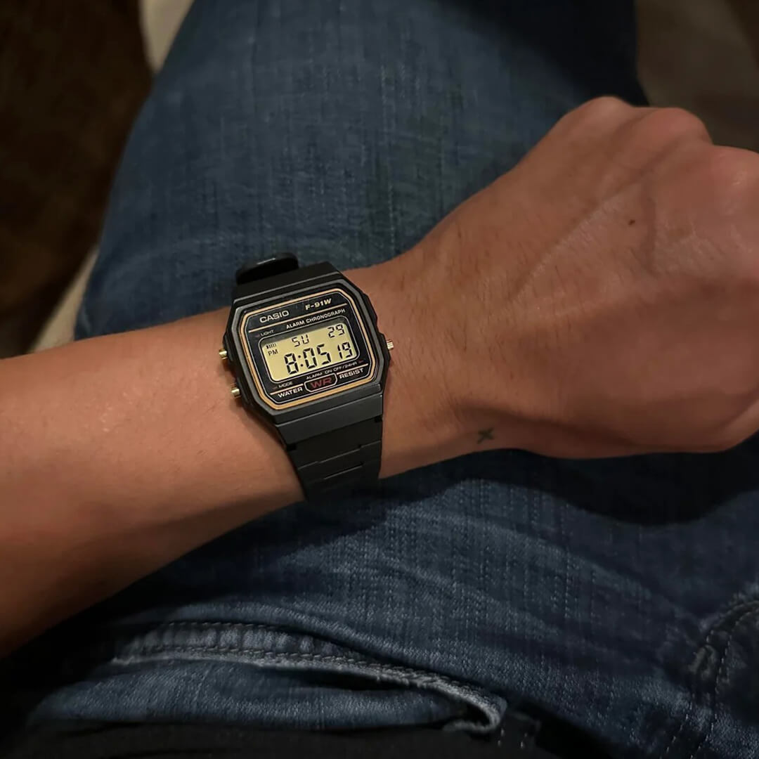 Reloj Casio Retro F-91WG-9Q Hombre Resina Negro | CAS-172