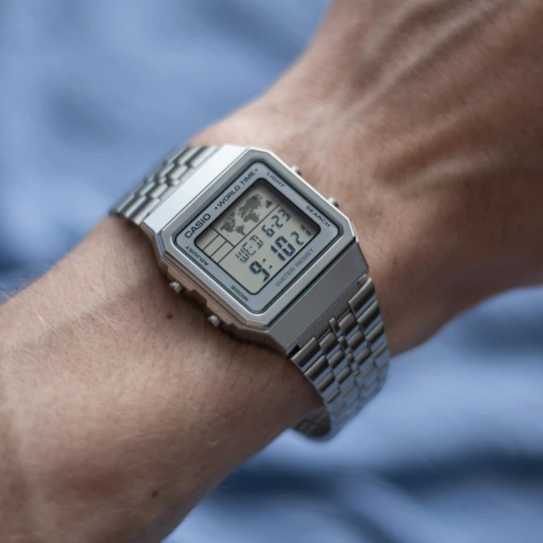 Reloj Casio A500WA-7D Hombre Acero Plateado | CAS-176