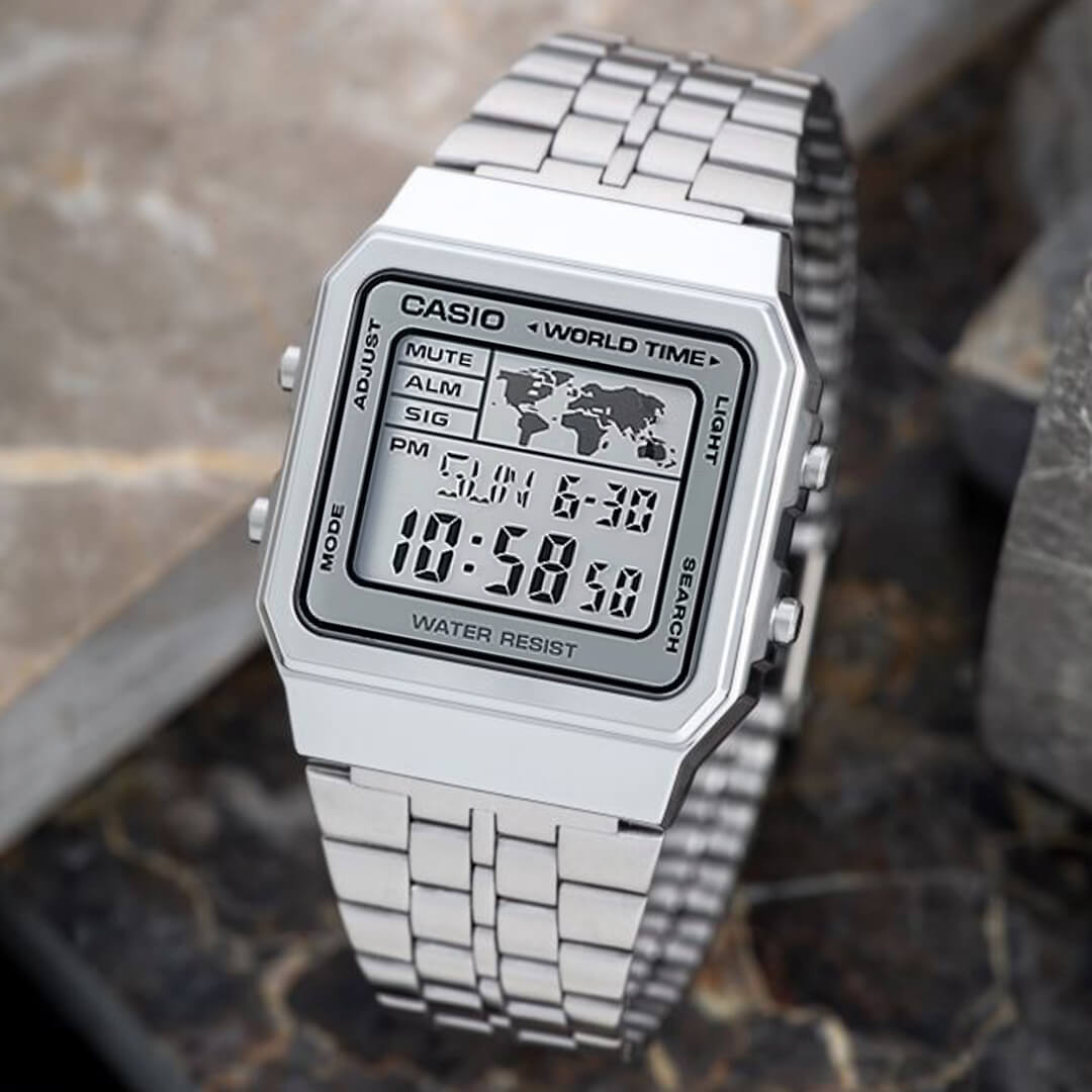 Reloj Casio A500WA-7D Hombre Acero Plateado