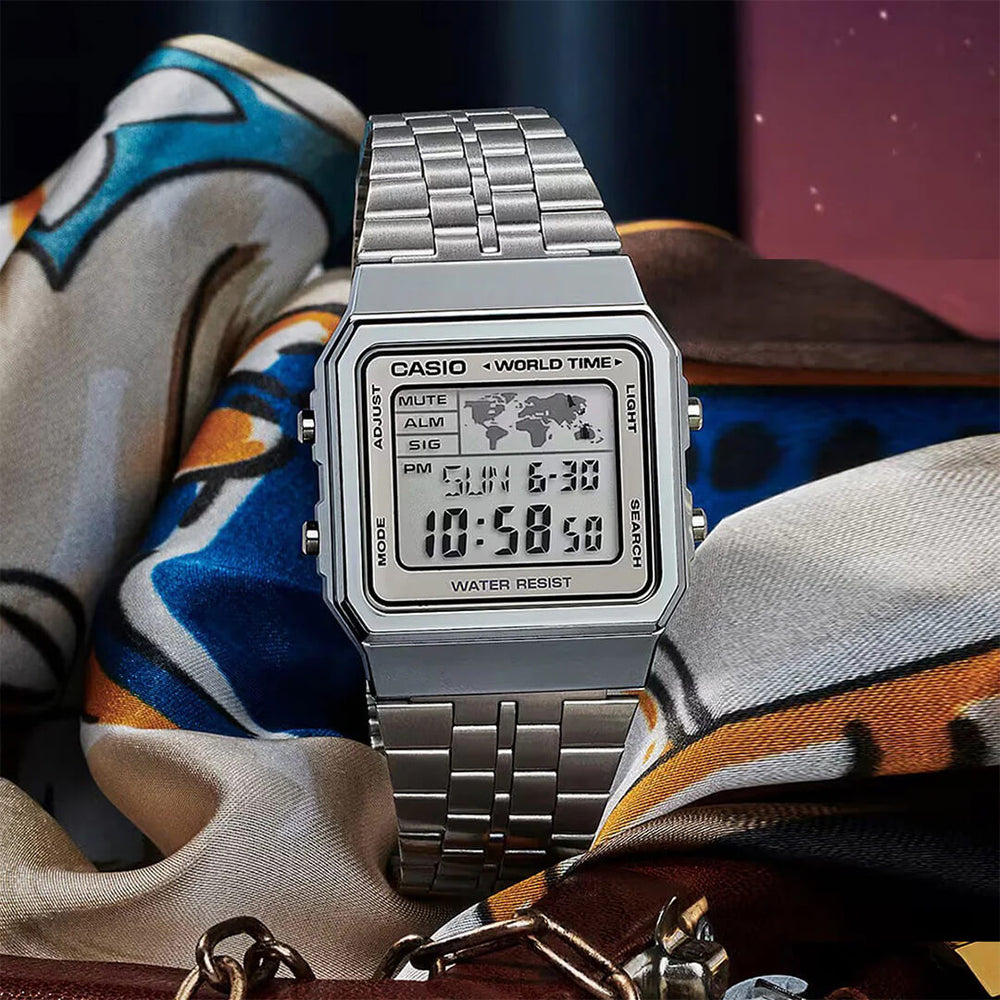 Reloj Casio A500WA-7D Hombre Acero Plateado