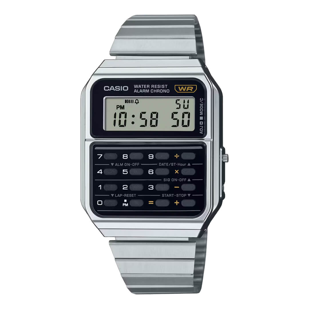 Reloj Casio Calculadora CA-500WE-1A Hombre Acero Plateado | CAS-178