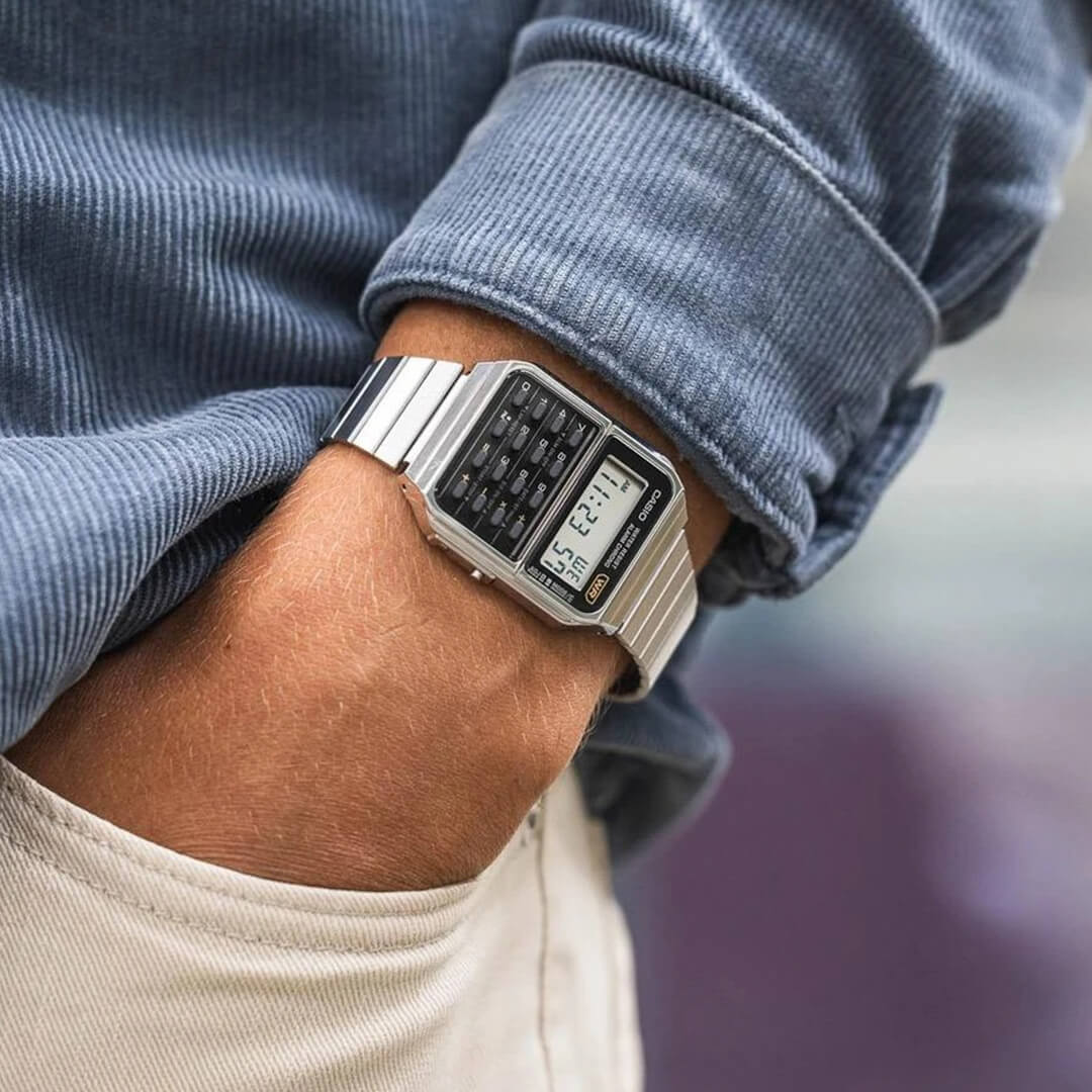 Reloj Casio Calculadora CA-500WE-1A Hombre Acero Plateado | CAS-178