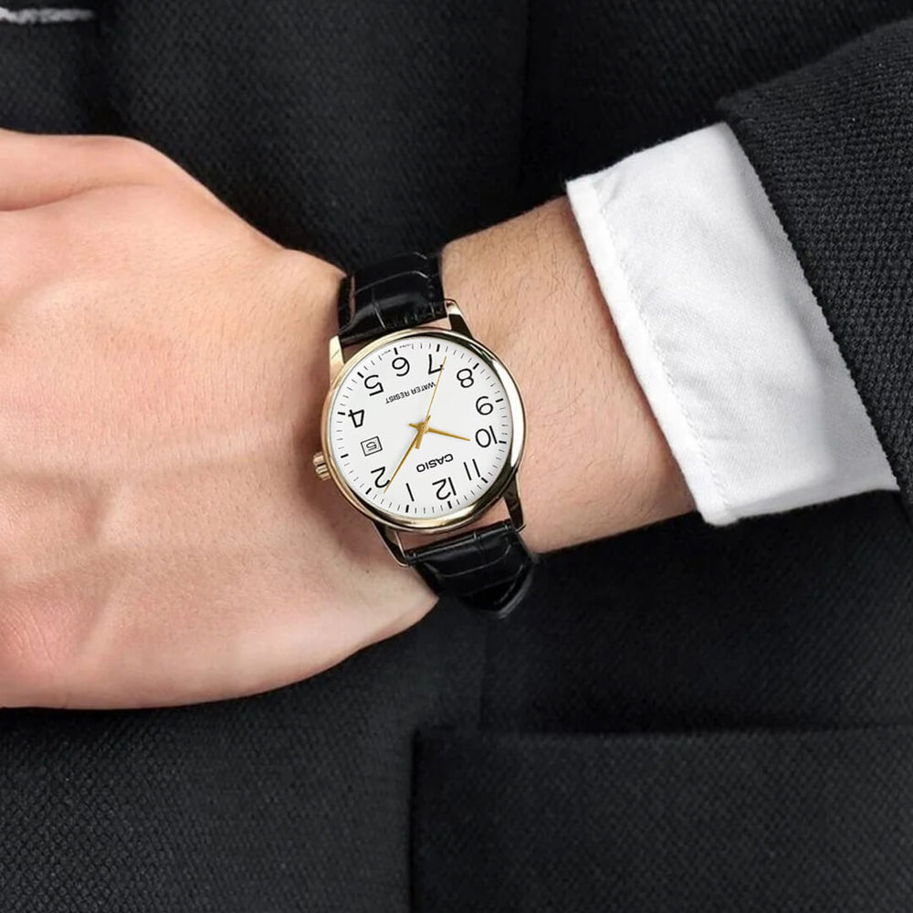 Reloj Casio MTP-V002GL-7B2 Hombre Cuero Negro