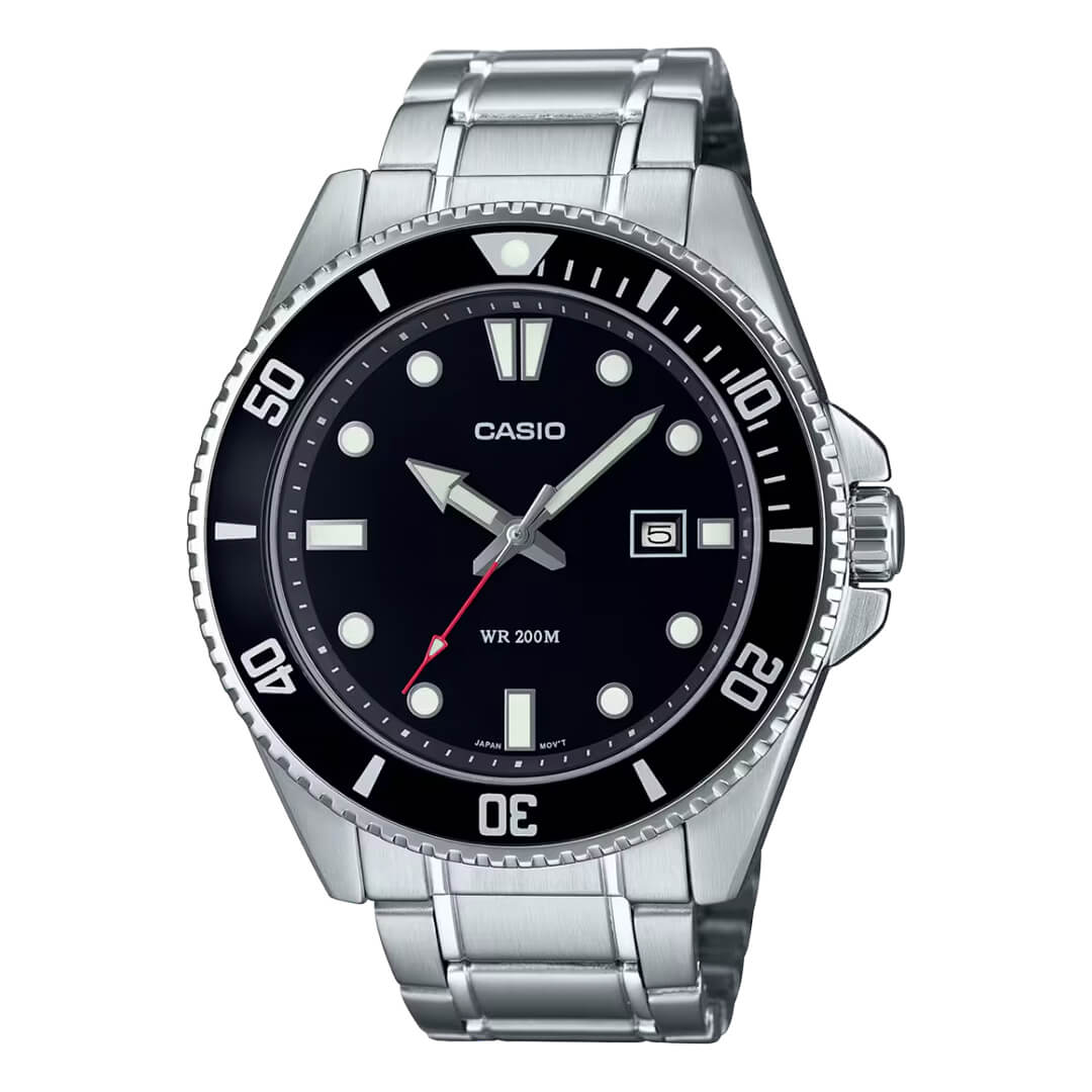 Reloj Casio MDV-107D-1A1 Hombre Plateado Negro | CAS-192