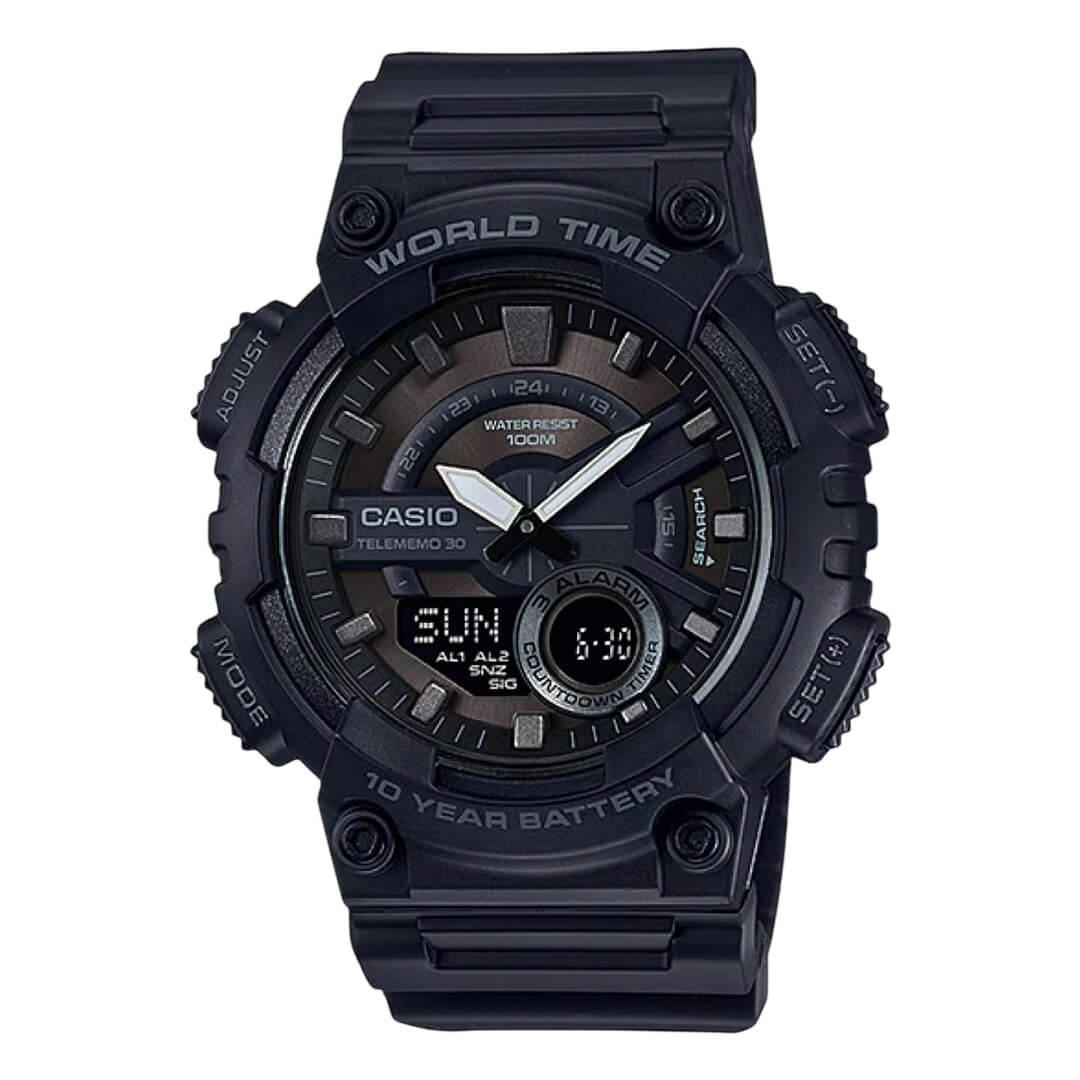 Reloj Casio AEQ-110W-1BV Hombre Resina Negro | CAS-194