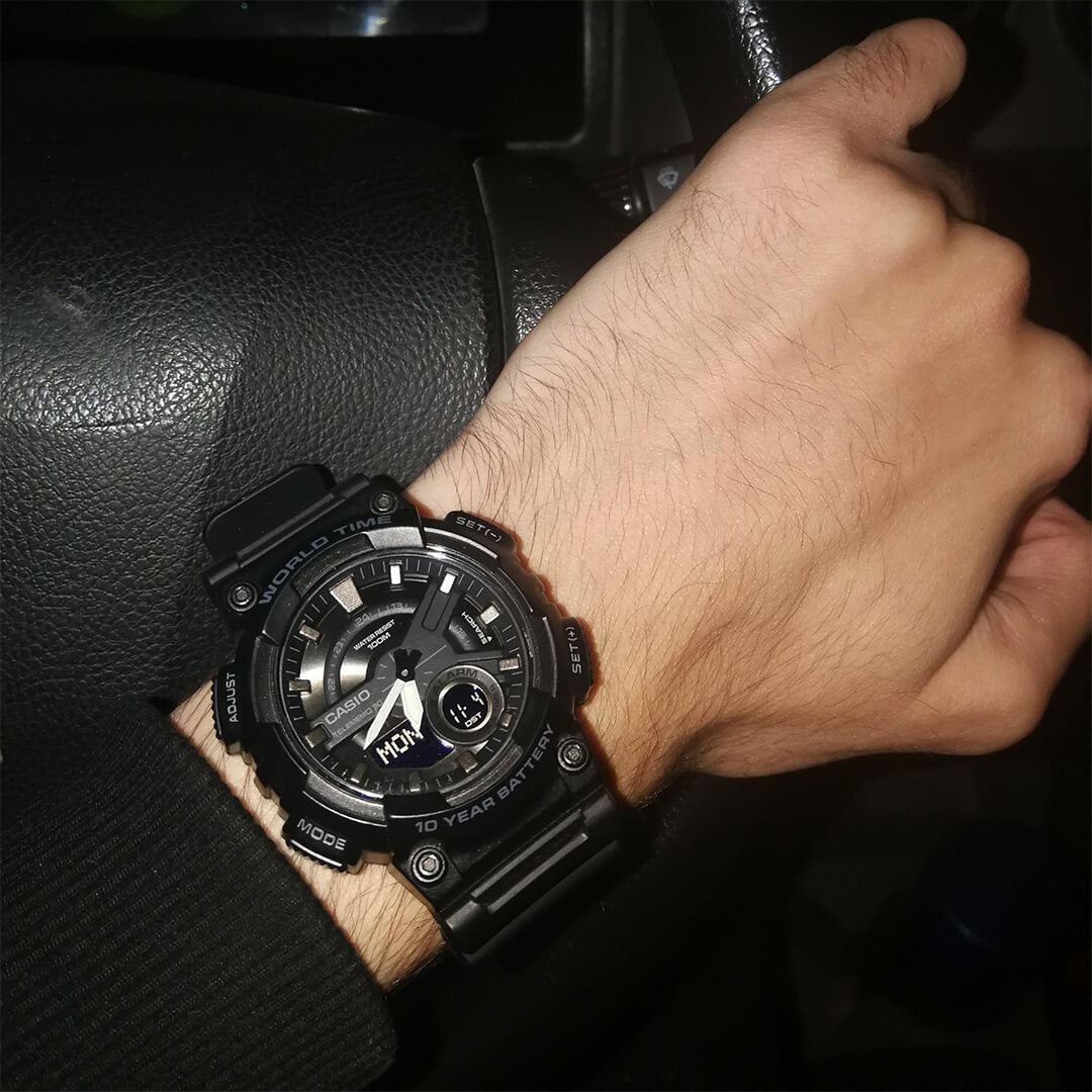 Reloj Casio AEQ-110W-1BV Hombre Resina Negro | CAS-194