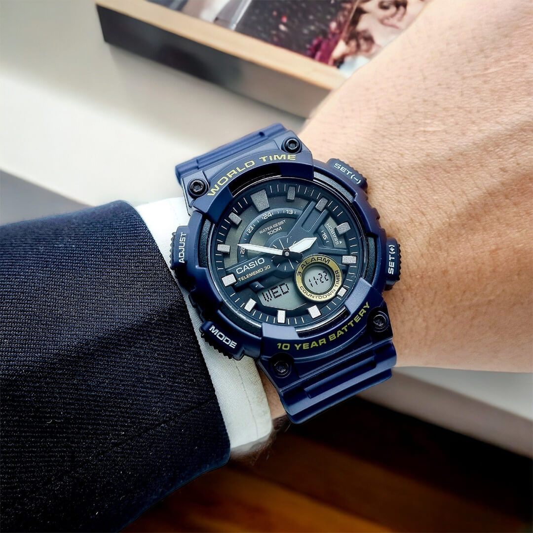 Reloj Casio AEQ-110W-2A Hombre Resina Azul | CAS-195