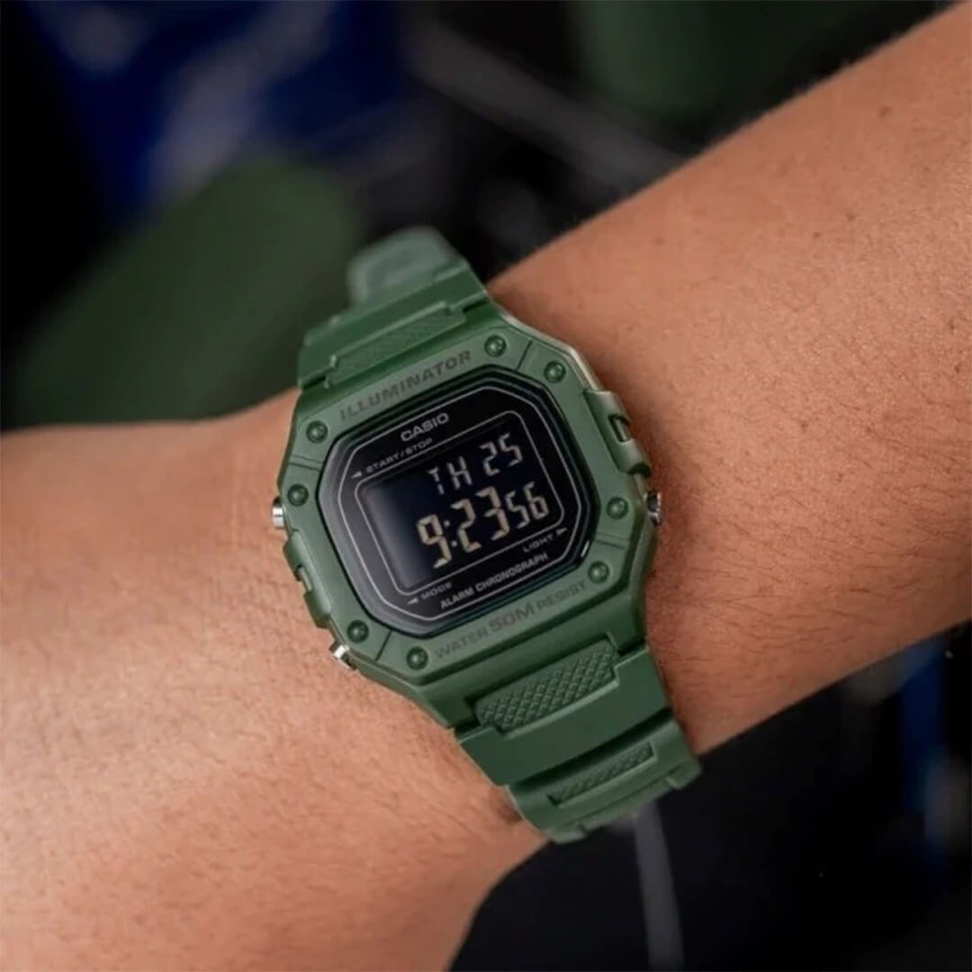 Reloj Casio W-218H-3B Hombre Resina Verde | CAS-197