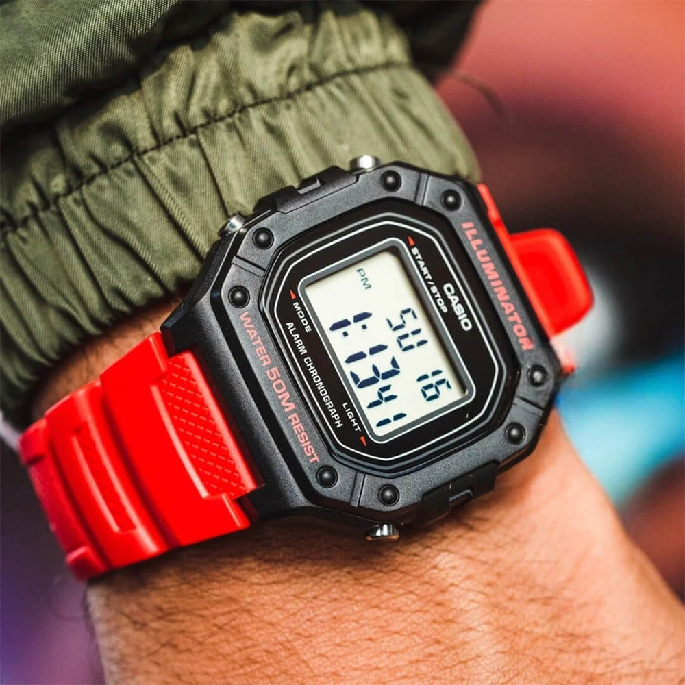 Reloj Casio W-218H-4B Hombre Resina Rojo