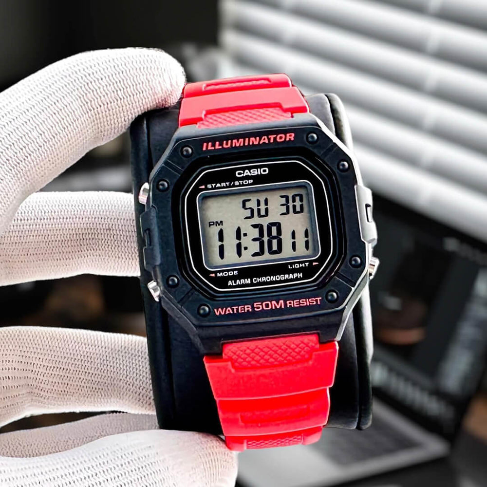 Reloj Casio W-218H-4B Hombre Resina Rojo