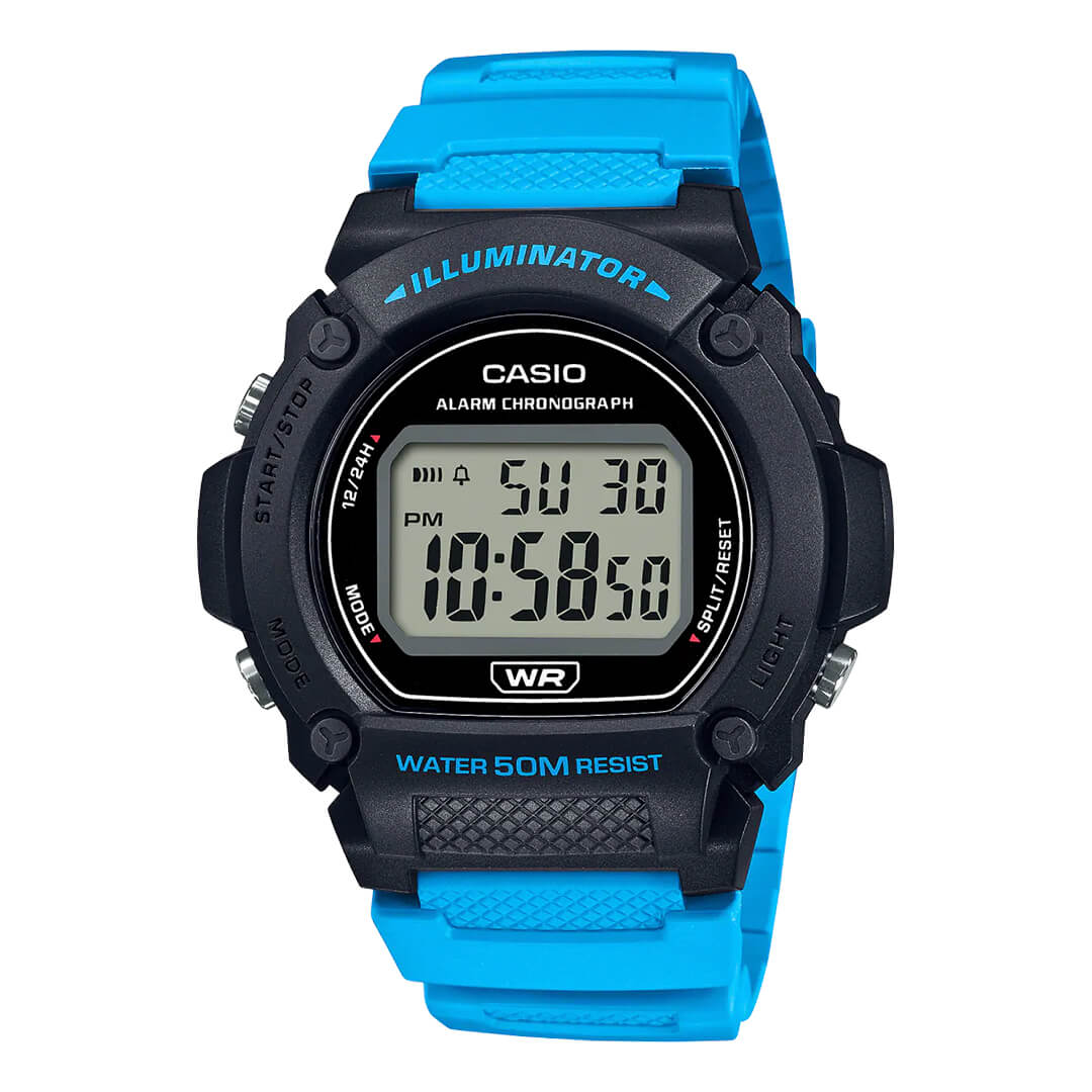 Reloj Casio W-219H-2A2 Hombre Resina Celeste | CAS-199