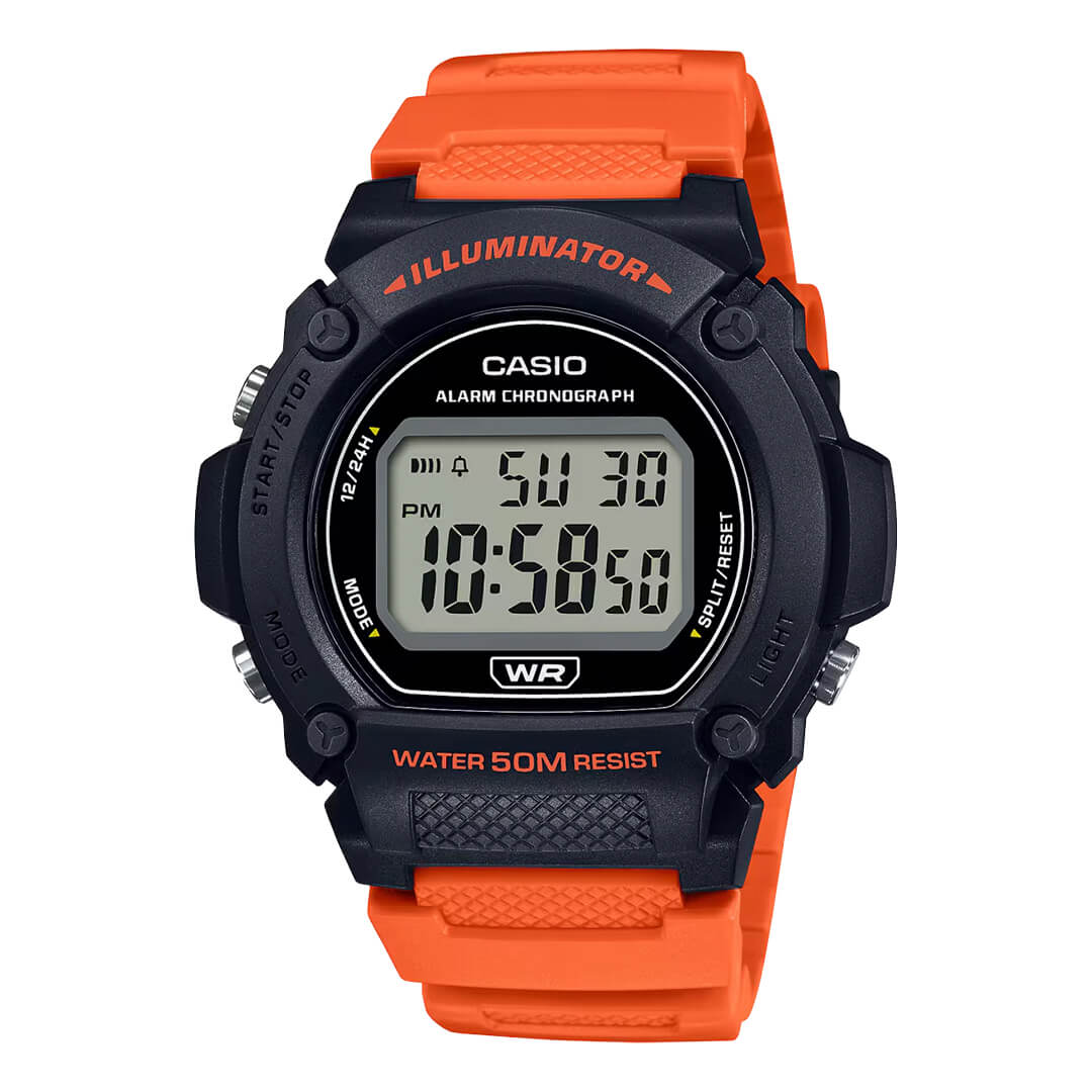 Reloj Casio W-219H-4A Hombre Resina Naranja | CAS-200