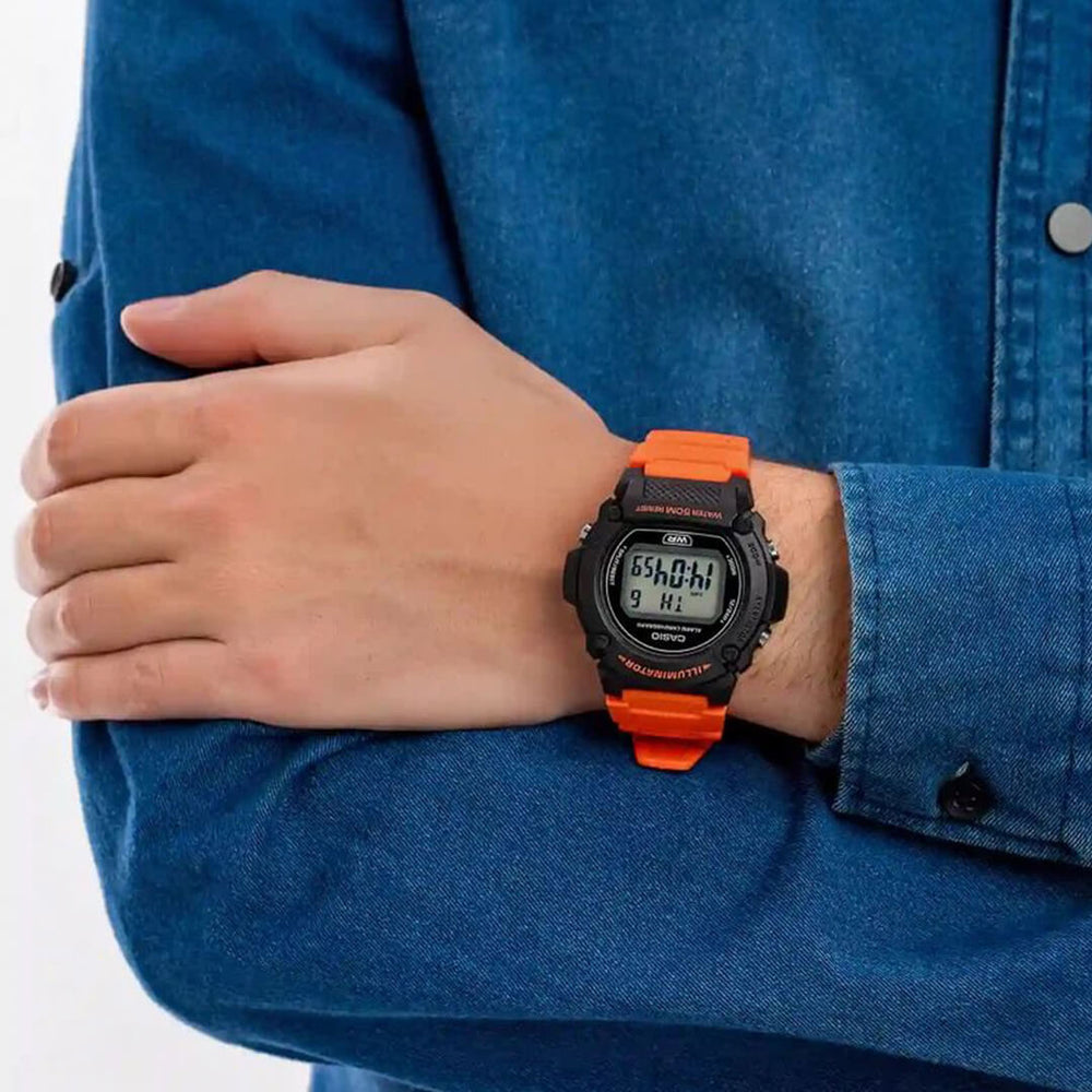 Reloj Casio W-219H-4A Hombre Resina Naranja | CAS-200