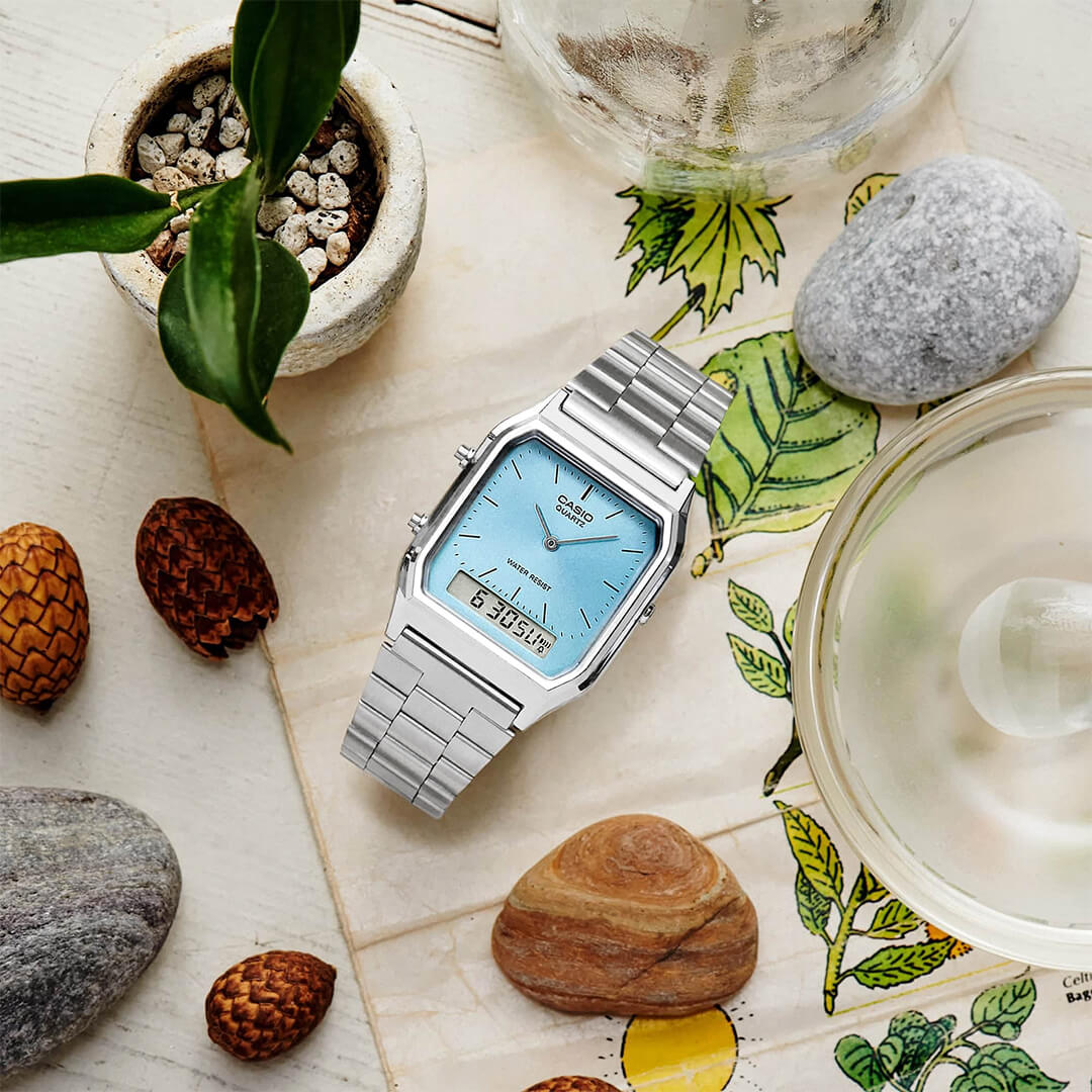 Reloj Casio AQ-230A-2A1 Hombre Acero Celeste