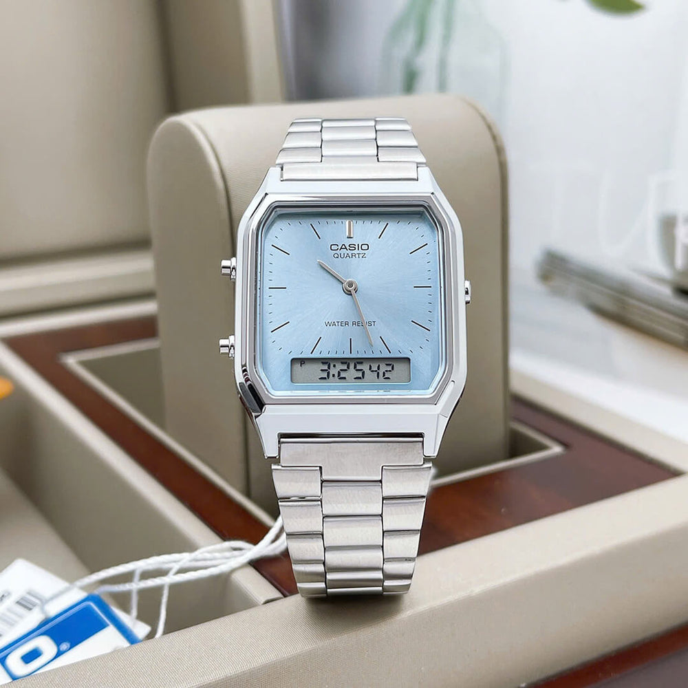 Reloj Casio AQ-230A-2A1 Hombre Acero Celeste