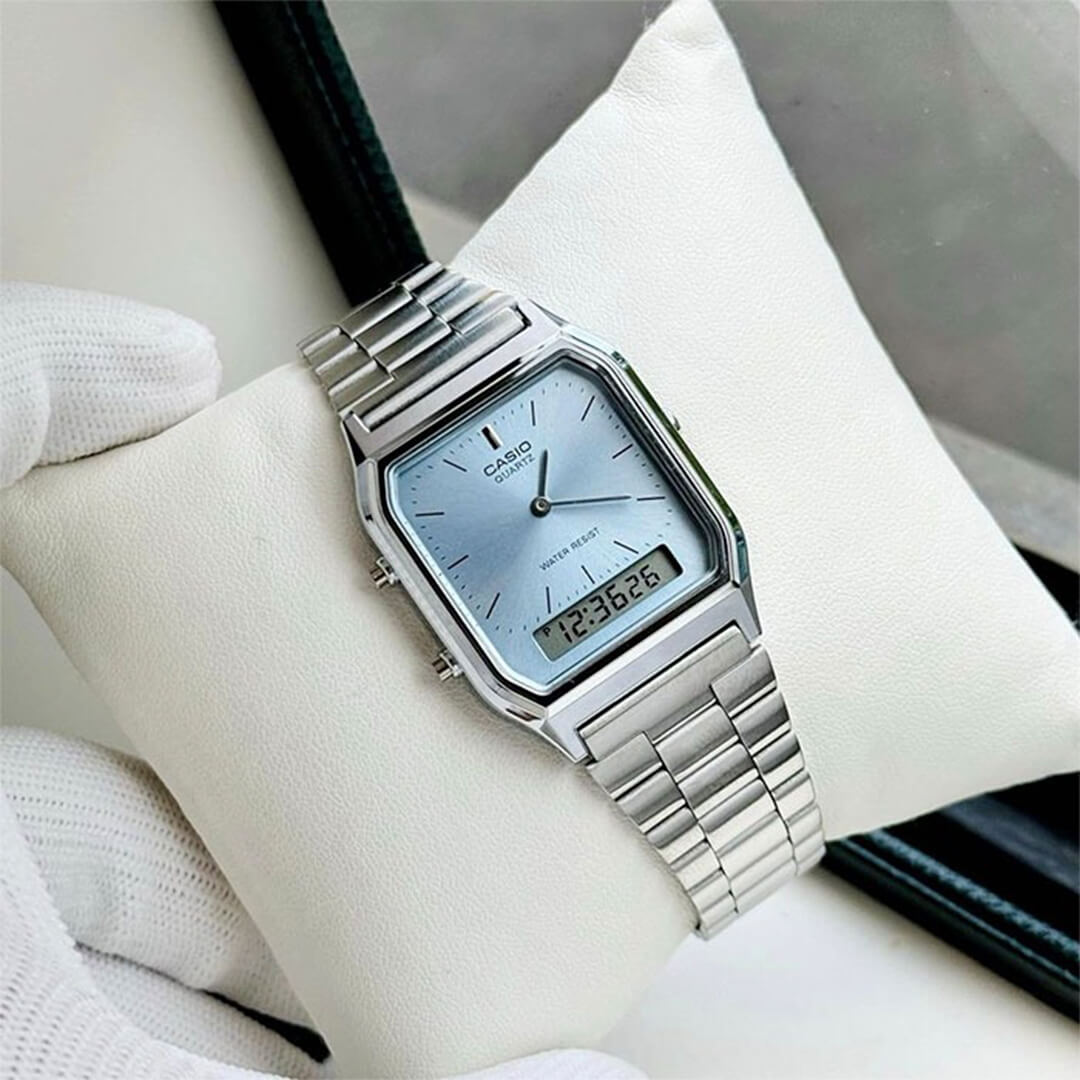 Reloj Casio AQ-230A-2A1 Hombre Acero Celeste