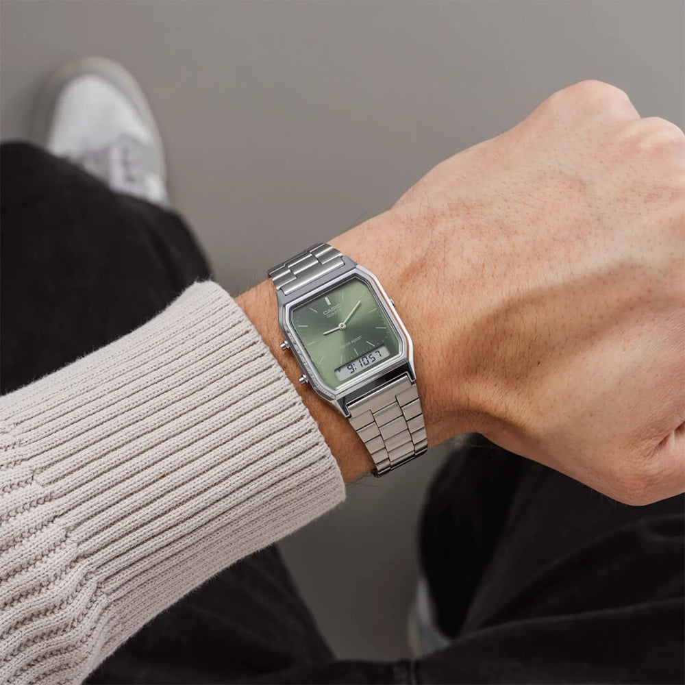 Reloj Casio AQ-230A-3AM Hombre Acero Verde