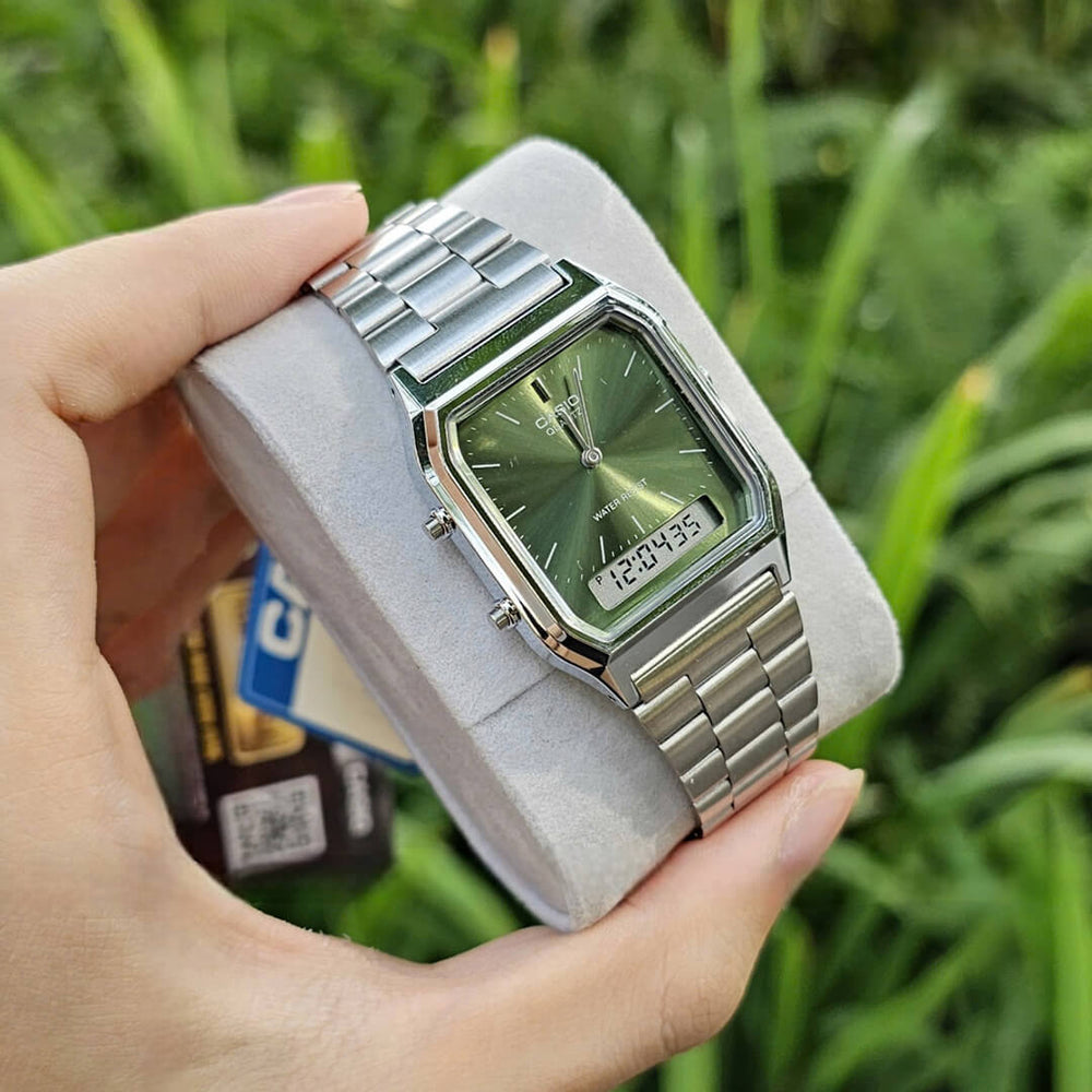 Reloj Casio AQ-230A-3AM Hombre Acero Verde