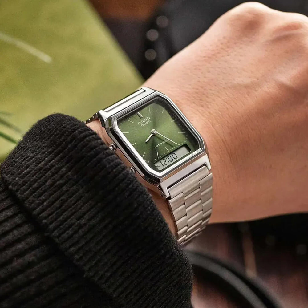 Reloj Casio AQ-230A-3AM Hombre Acero Verde