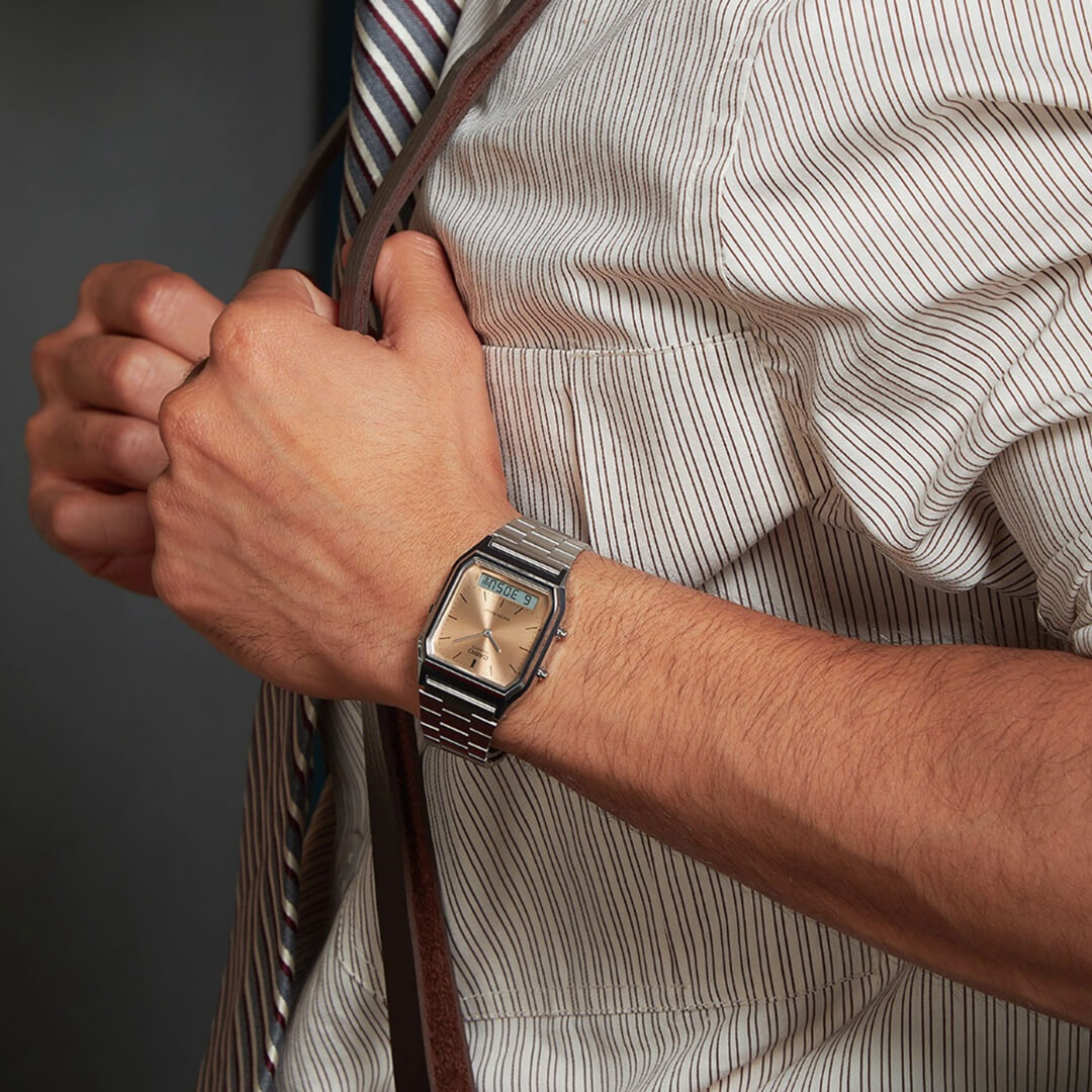 Reloj Casio AQ-230A-4AM Hombre Acero Naranja | CAS-208