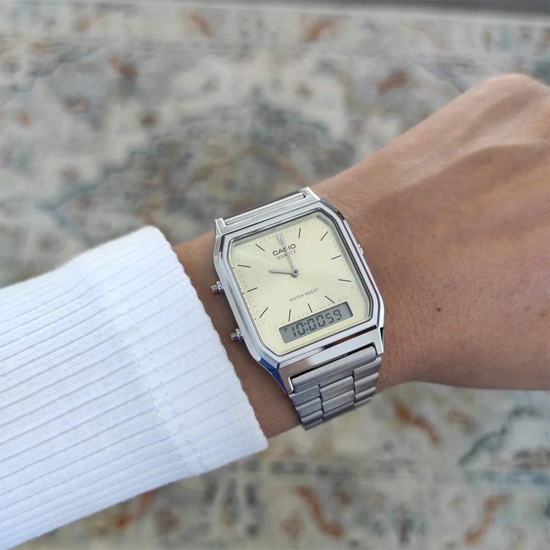 Reloj Casio AQ-230A-9AM Hombre Acero Verde Oliva