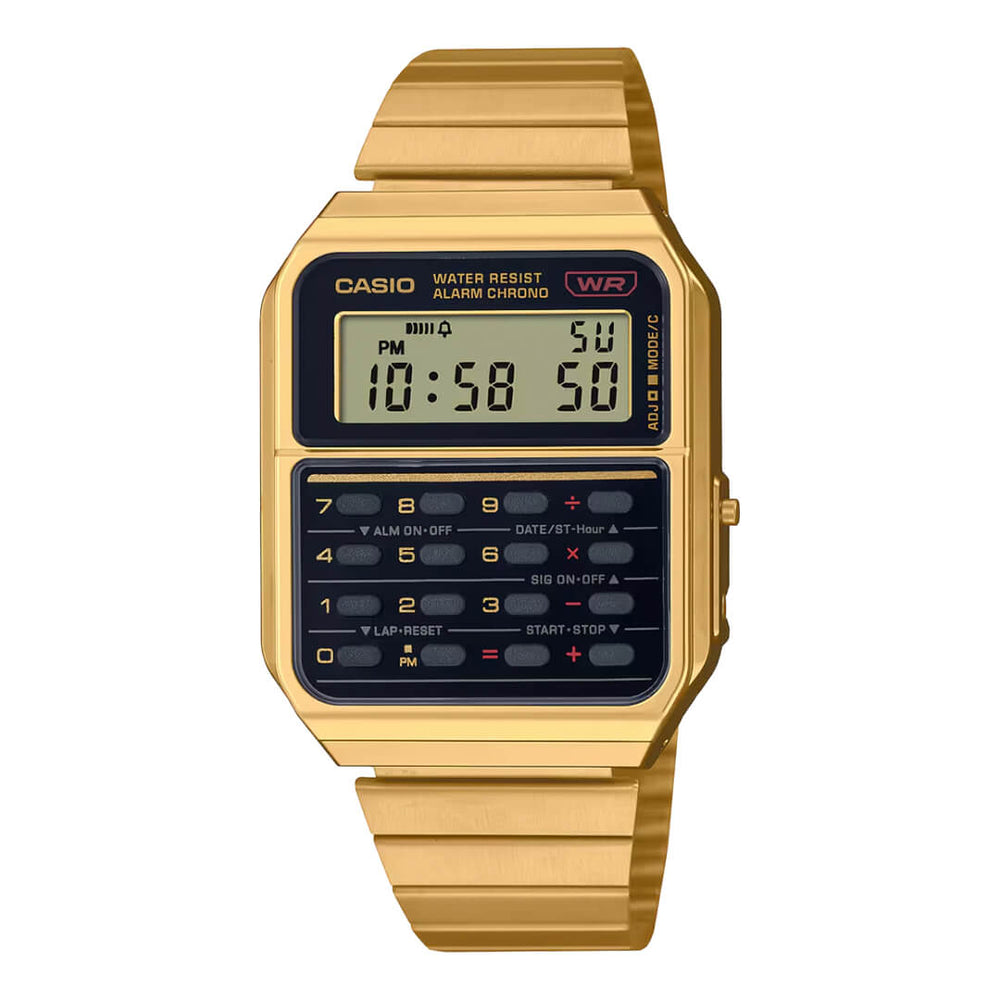 Reloj Casio Calculadora CA-500WEG-1AD Hombre Acero Dorado