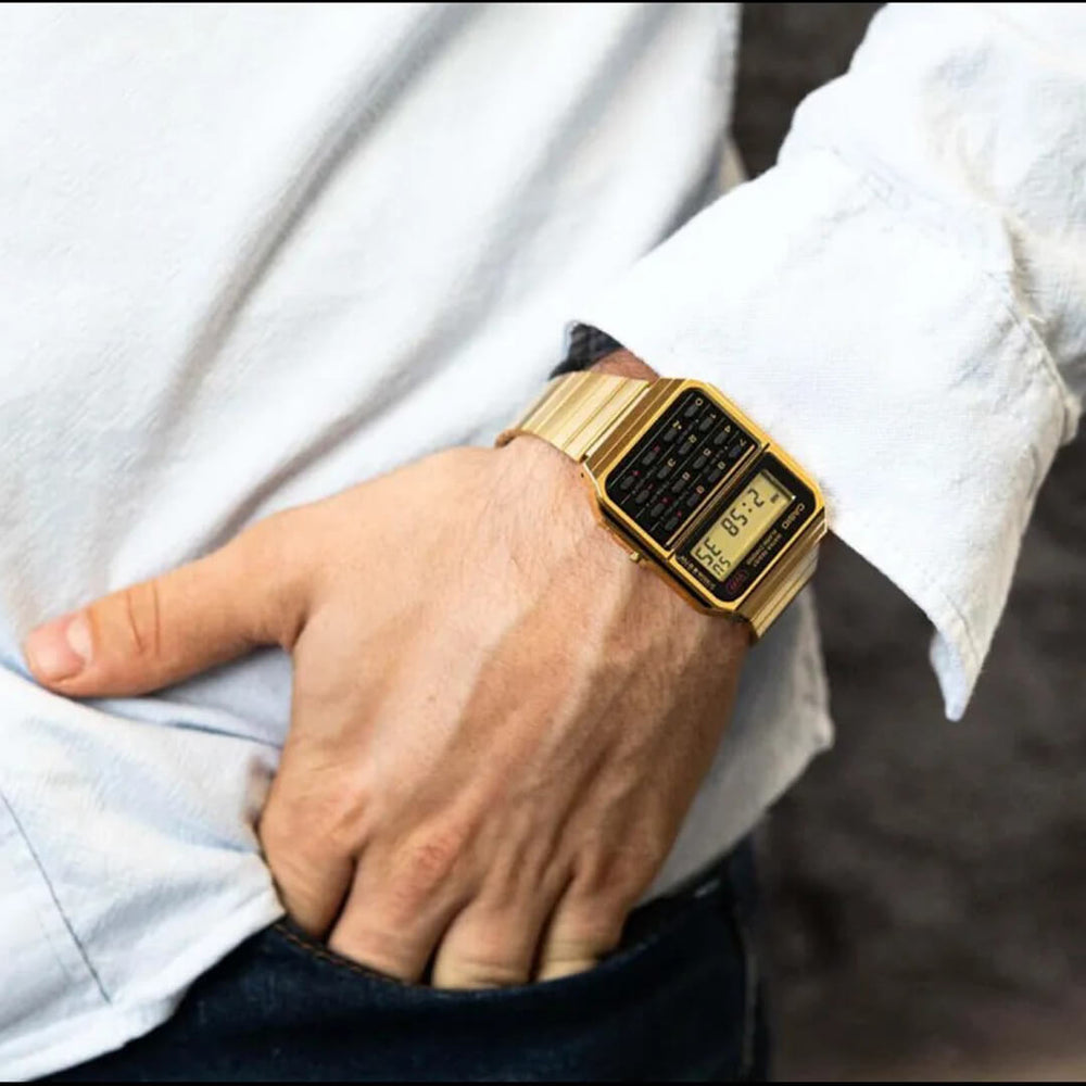 Reloj Casio Calculadora CA-500WEG-1AD Hombre Acero Dorado